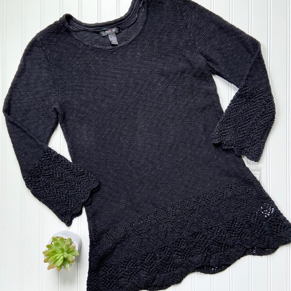 •Style & Co• eyelet trim sweater